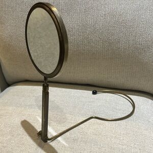 Vintage 1950s Mid Century Brass Adjustable Table Mirror